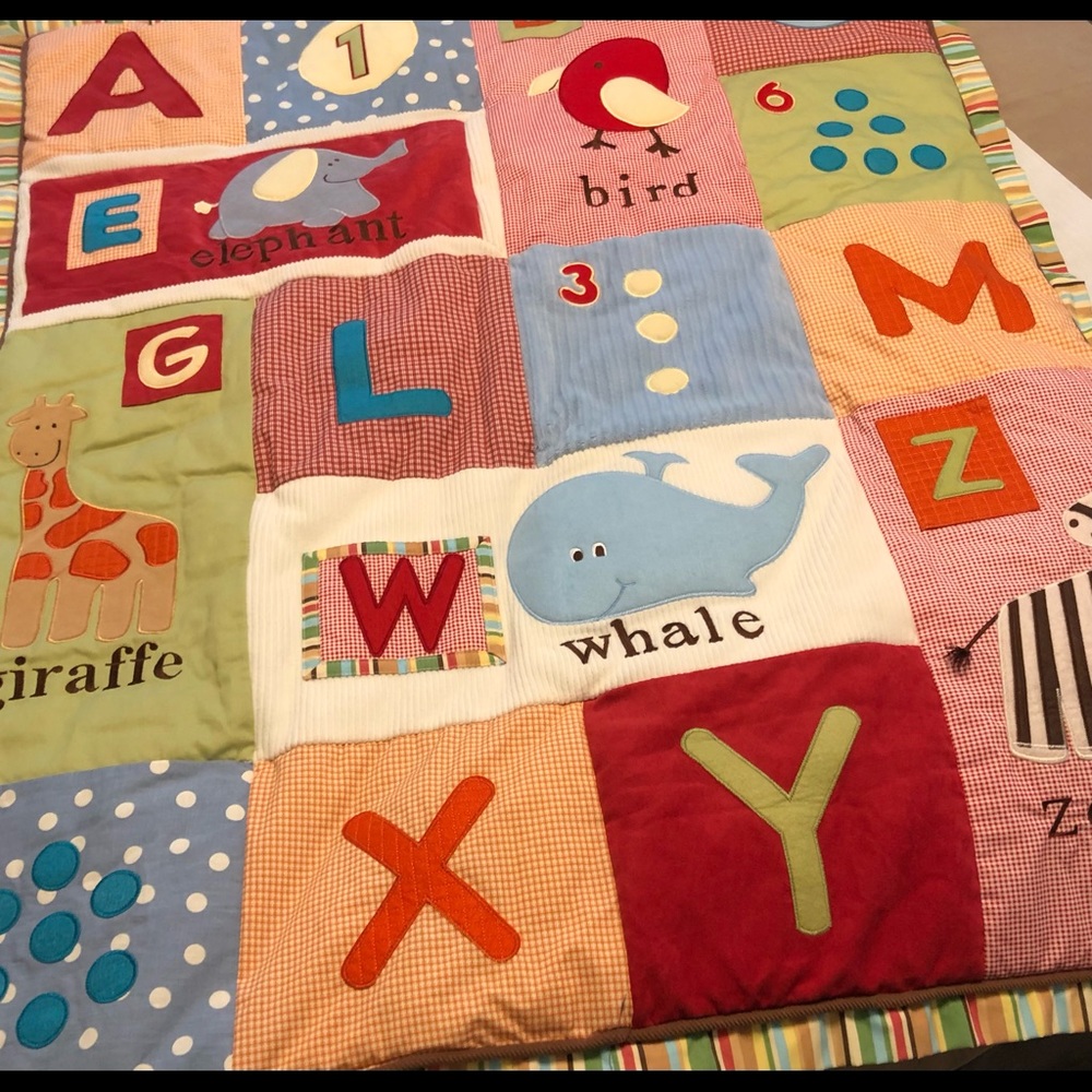 CoCaLo Alphabet Soup Reversible Baby Quilt 38 X 46".